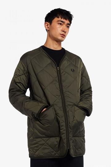 Olive Green Fred Perry J2852 Men's Jackets | PH 1205UZGT